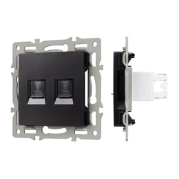 Фото #1 товара Механизм компьютерной розетки двойной SCT-MPC2-PL-BK (RJ-45, CAT6) (Arlight, -)