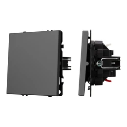 Фото #1 товара Механизм выключателя одноклавишный проходной SWT-NOBE-MKP1-SFPL-GR (230V, 10A) (Arlight, Серый базальт)