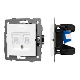Фото #1 товара Механизм компьютерной розетки двойной SCT-MPC2-PL-WH-V (RJ-45, CAT6) (Arlight, -)