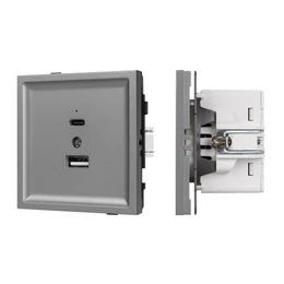 Фото #1 товара Механизм USB розетки SCT-TENDO-MUAC-PL-GR (5V, 3A, QC3) (Arlight, Графитовый)