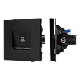 Фото #1 товара Механизм компьютерной розетки SCT-TENDO-MPC1-PL-BK (RJ-45, CAT6) (Arlight, Черный)