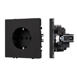 Фото #1 товара Механизм электрической розетки SCT-NOBE-MEU1-SFPL-BK (230V, 16A) (Arlight, Черный оникс)