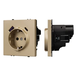 Фото #1 товара Механизм розетки с USB зарядкой SCT-NOBE-MUAC-SFPL-GD (230V, 16A) (Arlight, Золотой песок)
