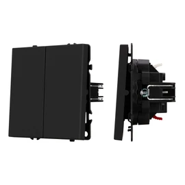 Фото #1 товара Механизм выключателя двухклавишный проходной SWT-NOBE-MKP2-SFPL-BK (230V, 10A) (Arlight, Черный оникс)