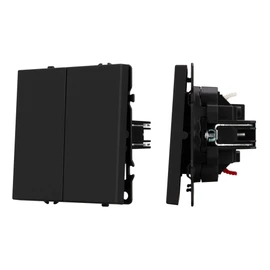 Фото #1 товара Механизм выключателя двухклавишный непроходной SWT-NOBE-MK02-SFPL-BK (230V, 10A) (Arlight, Черный оникс)