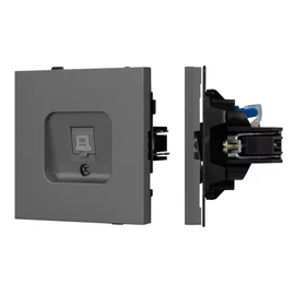 Фото #1 товара Механизм компьютерной розетки SCT-TENDO-MPC1-SFPL-GR (RJ-45, CAT6) (Arlight, Матовый графитовый)