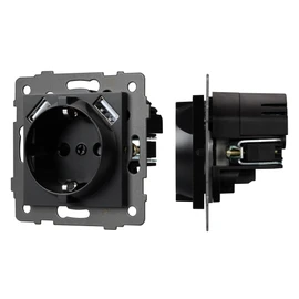 Фото #1 товара Механизм розетки с USB зарядкой SCT-MUAA-PL-BK-V (250V, 16A) (Arlight, -)