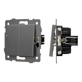 Фото #1 товара Механизм выключателя двухклавишный непроходной SWT-MK02-PL-GR-V (250V, 10A) (Arlight, -)