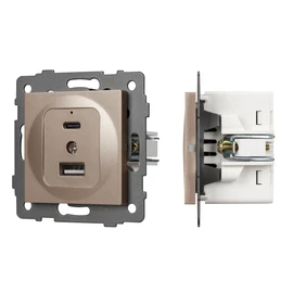 Фото #1 товара Механизм USB розетки SCT-MUAC-PL-GD-V (5V, 3A, QC4) (Arlight, -)