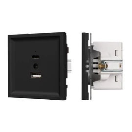 Фото #1 товара Механизм USB розетки SCT-TENDO-MUAC-SFPL-BK (5V, 3A, QC3) (Arlight, Матовый черный)