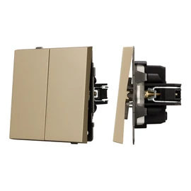 Фото #1 товара Механизм выключателя двухклавишный непроходной SWT-TENDO-MK02-SFPL-GD (230V, 10A) (Arlight, Матовый песочный)