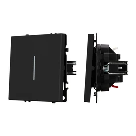 Фото #1 товара Механизм выключателя одноклавишный проходной LED SWT-NOBE-MKP1-SFPL-L-BK (230V, 10A) (Arlight, Черный оникс)
