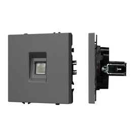 Фото #1 товара Механизм компьютерной розетки SCT-NOBE-MPC1-SFPL-GR (RJ-45, CAT6) (Arlight, Серый базальт)