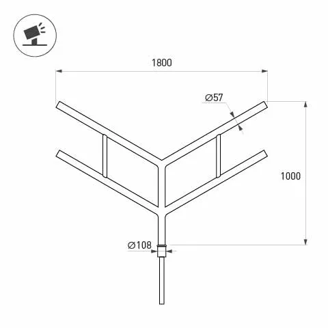Фото #2 товара Кронштейн OXOR-SY4-1800x108-L1000 BLACK (Arlight, Сталь)