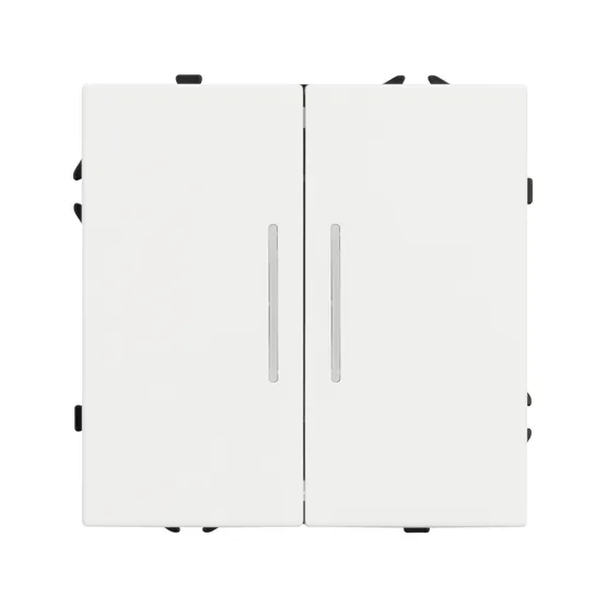 Фото #3 товара Механизм выключателя двухклавишный непроходной LED SWT-NOBE-MK02-SFPL-L-WH (230V, 10A) (Arlight, Белый кварц)