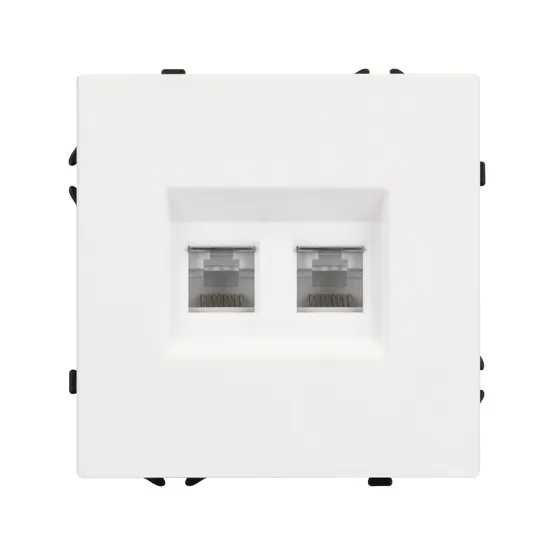 Фото #2 товара Механизм сдвоенной компьютерной розетки SCT-NOBE-MPC2-SFPL-WH (RJ-45, CAT6) (Arlight, Белый кварц)