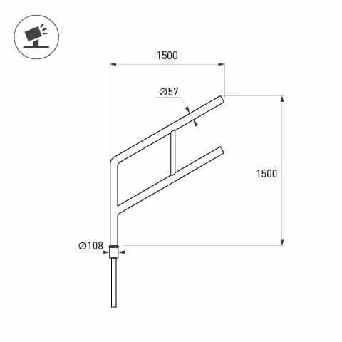Фото #2 товара Кронштейн OXOR-SG2-1500x108-L1500 BLACK (Arlight, Сталь)
