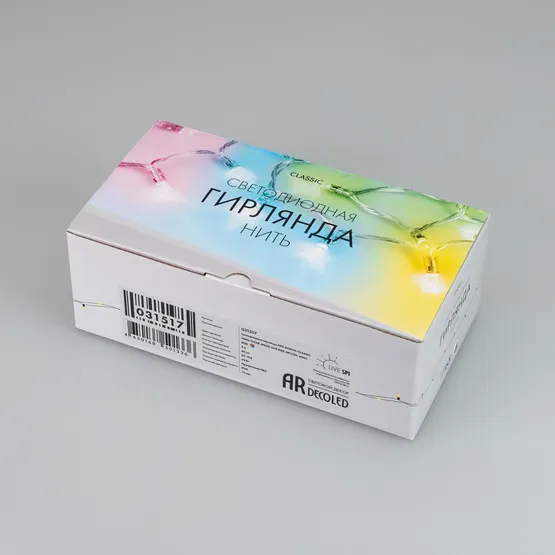 Фото #5 товара Светодиодная гирлянда ARD-STRING-CLASSIC-9000-CLEAR-60LED-LIVE RGB-SPI (12V, 40W) (Ardecoled, IP65)