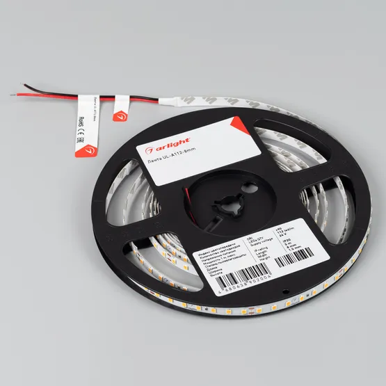 Фото #2 товара Светодиодная лента UL-A112-8mm 24V Day4000 (7 W/m, IP20, 5m) (Arlight, 7 лет)