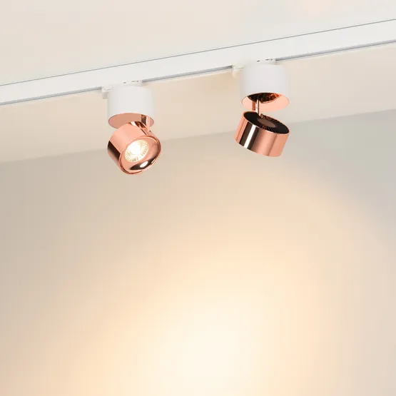 Фото #3 товара Светильник SP-PLURIO-TRACK-4TR-R77-9W Warm3000 (WH-COP, 36 deg, 230V) (Arlight, IP20 Металл, 3 года)