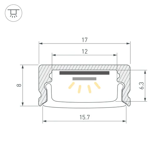 Фото #3 товара Профиль LINE-1708-2000 WHITE (Arlight, Алюминий)
