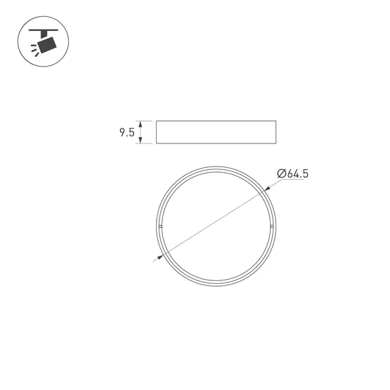 Фото #4 товара Насадка LGD-ARTIFACT-OVAL-LENS-R65 (BK) (Arlight, Металл)