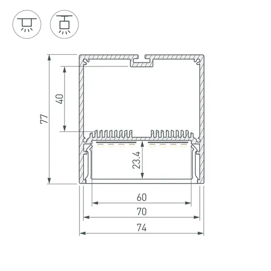 Фото #3 товара Профиль SL-LINE-7477-2000 BLACK (Arlight, Алюминий)