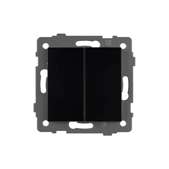 Фото #2 товара Механизм выключателя двухклавишный проходной SWT-MKP2-PL-BK-V (250V, 10A) (Arlight, -)