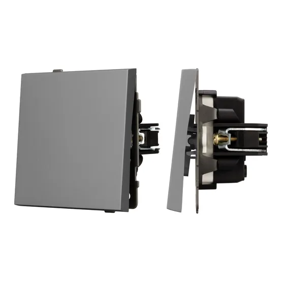 Фото #1 товара Механизм выключателя одноклавишный перекрёстный SWT-TENDO-MKX1-PL-GR (230V, 10A) (Arlight, Графитовый)
