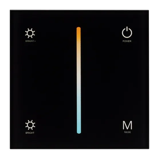 Фото #2 товара Панель SMART-P21-MIX-G-IN Black (12-24V, 4x3A, Sens, 2.4G) (Arlight, IP20 Пластик, 5 лет)