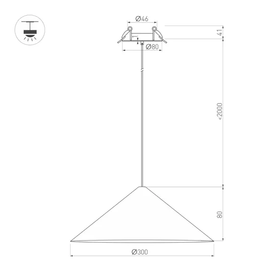Фото #4 товара Светильник SP-MAKOTO-R300-10W Warm3000 (WH, 36 deg, 230V, TRIAC) (Arlight, IP20 Металл, 3 года)