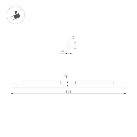 Фото #2 товара Светильник MAG-ORIENT-FLAT-L800-27W Warm3000 (WH, 100 deg, 48V) (Arlight, IP20 Металл, 5 лет)