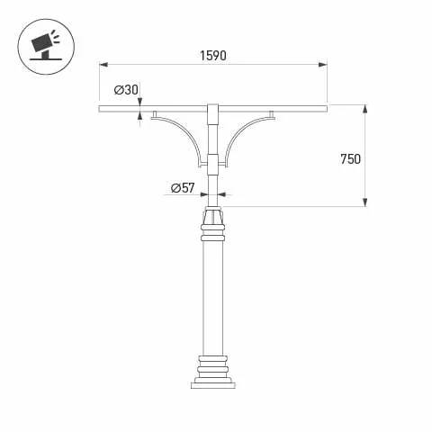 Фото #2 товара Кронштейн OXOR-SB1-2 BLACK (Arlight, Сталь)