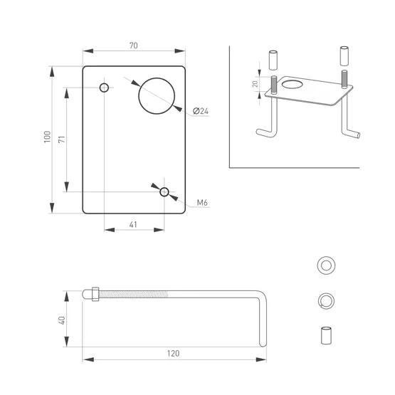 Фото #4 товара Светильник LGD-MARK-BOLL-H250-7W Warm3000 (GR, 60 deg, 230V) (Arlight, IP54 Металл, 3 года)