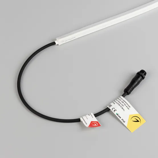 Фото #2 товара Светодиодная лента герметичная WAVE-TOP-PU-A144-10x10mm 24V Day4000 (5 W/m, IP68, 3m, wire x1) (Arlight, Вывод боковой, 3 года)