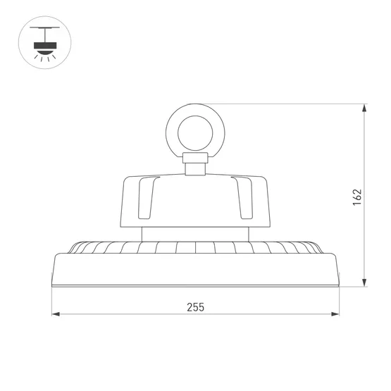 Фото #4 товара Светильник SP-ERCON-R255-100W White5000 (BK, 90 deg, 230V) (Arlight, IP65 Металл, 5 лет)