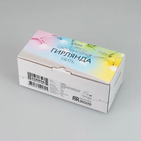 Фото #5 товара Светодиодная гирлянда ARD-STRING-CLASSIC-6000-CLEAR-40LED-LIVE RGB-SPI (12V, 26W) (Ardecoled, IP65)