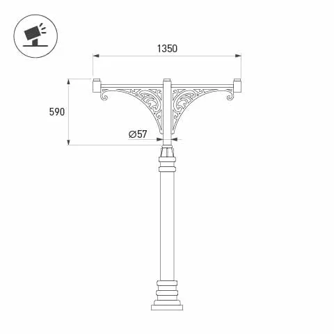 Фото #2 товара Кронштейн OXOR-SB5-3 BLACK (Arlight, Сталь)