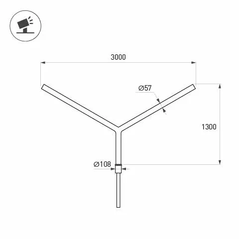 Фото #2 товара Кронштейн OXOR-SY2-3000x108-L1300 BLACK (Arlight, Сталь)