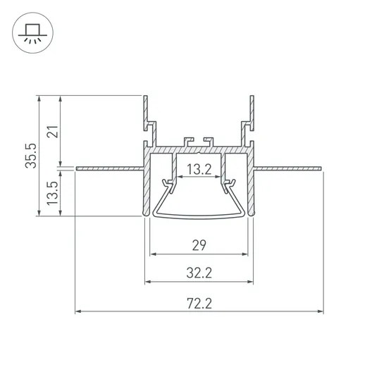 Фото #3 товара Профиль FOLED-CEIL-CENTER-2000 (Arlight, Алюминий)