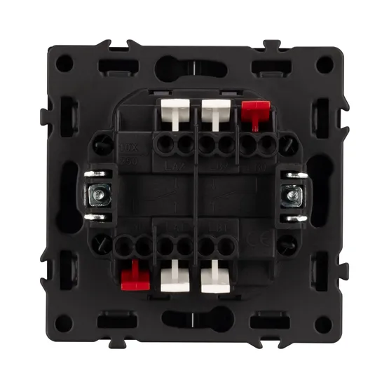 Фото #3 товара Механизм выключателя двухклавишный проходной LED SWT-NOBE-MKP2-SFPL-L-GR (230V, 10A) (Arlight, Серый базальт)