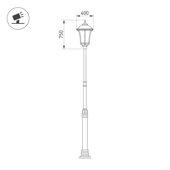 Фото #2 товара Светильник OXOR-GRADUA-O-400x750-50W Day4000 (BK, 120 deg, 230V) IP65 (Arlight, -)