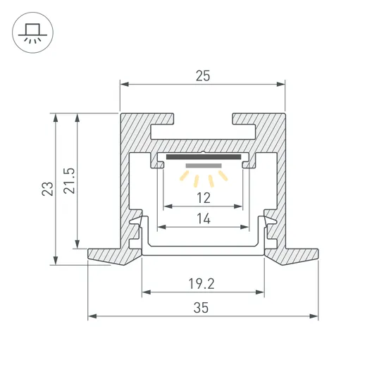 Фото #3 товара Профиль SL-LINE-3523-F-2500 WHITE (Arlight, Алюминий)