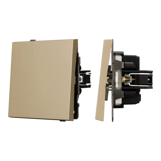 Фото #1 товара Механизм выключателя одноклавишный проходной SWT-TENDO-MKP1-SFPL-GD (230V, 10A) (Arlight, Матовый песочный)