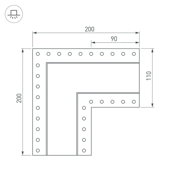 Фото #2 товара Угол SL-LINIA55-FANTOM (Arlight, Металл)
