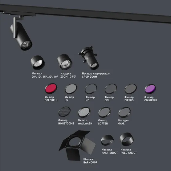 Фото #3 товара Светофильтр LGD-ARTIFACT-COLORFUL-FIX-ZOOM-R65 (BK-GN) (Arlight, Металл)