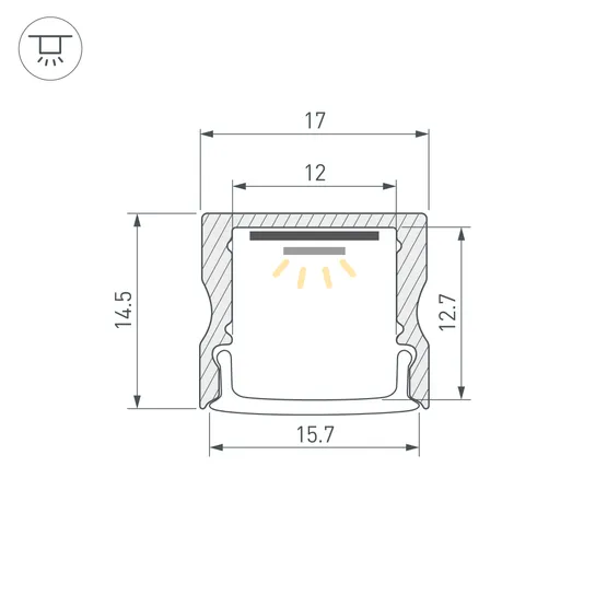 Фото #3 товара Профиль ARH-LINE-1715-2000 ANOD GOLD (Arlight, Алюминий)