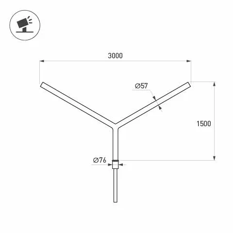Фото #2 товара Кронштейн OXOR-SY2-3000x76-L1500 BLACK (Arlight, Сталь)