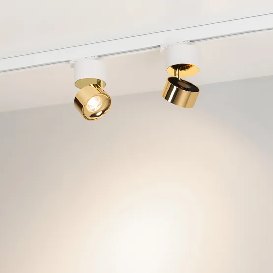 Фото #2 товара Светильник SP-PLURIO-TRACK-4TR-R77-9W Day4000 (WH-BRS, 36 deg, 230V) (Arlight, IP20 Металл, 3 года)