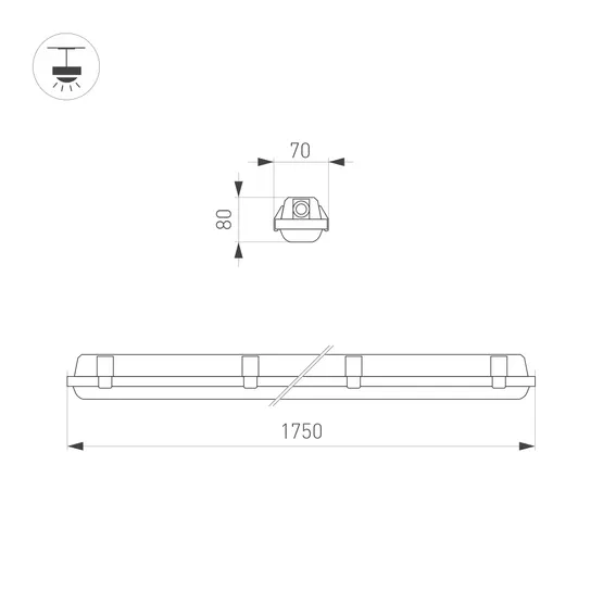 Фото #7 товара Светильник ALT-DALLAS-L1750-60W Day4000-MIX (WH, 120 deg, 230V) (Arlight, IP66 Пластик, 5 лет)